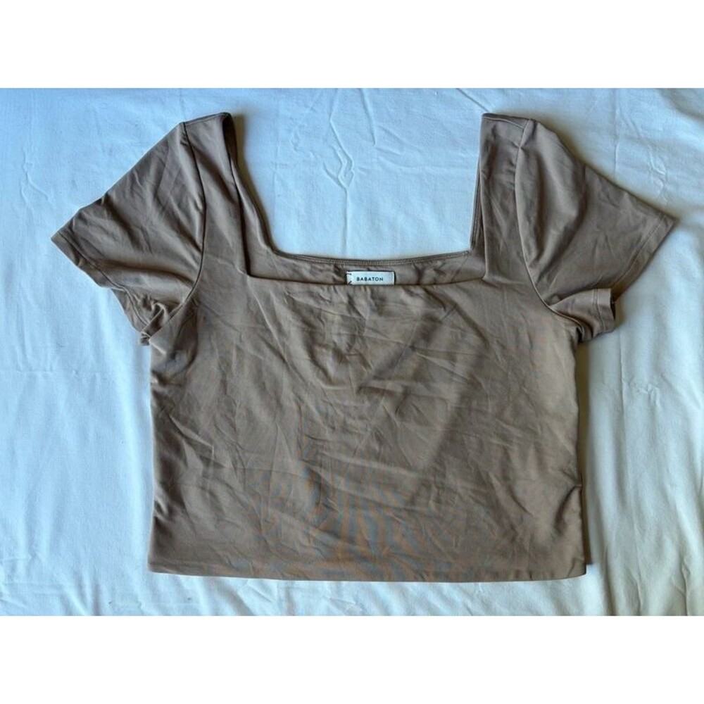 Aritzia Babaton Contour Squareneck Short-Sleeve Crop Top - Size 2XL